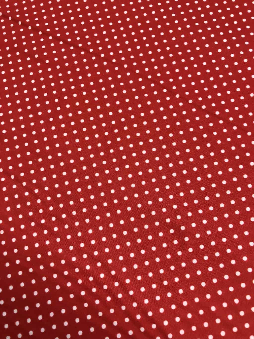Red With White Polka Dots - 100% Cotton