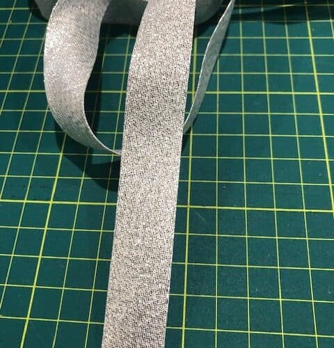 18mm silver sparkly bias binding