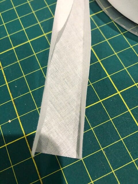 18mm Bias Binding Single Fold White back