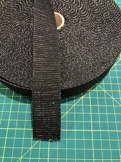 Black with Silver Sparkly 30mm Webbing