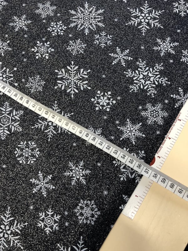 Black Sparkly with Metalic Snowflakes - 100% Cotton - Image 2