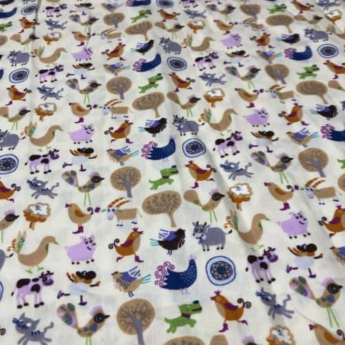 Farmyard Animals - 100% Cotton