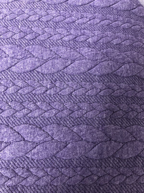 Mauve Heathered Cable Jacquard Knit