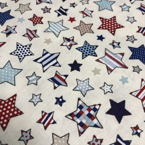 Stars on white - 100% Cotton