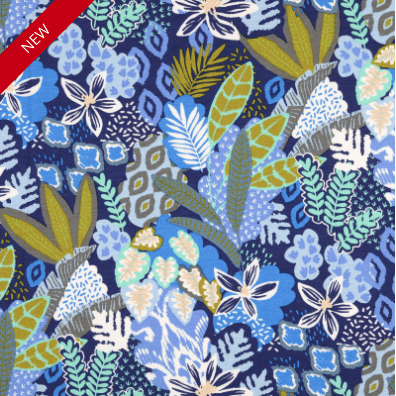 Rainforest Blue Rayon Jersey