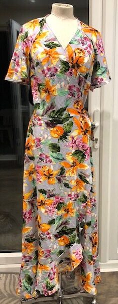 Grey and Multi Floral Rayon Print - Image 2