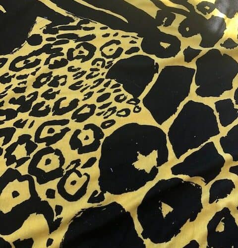 Animal Print on Yellow Rayon Jersey