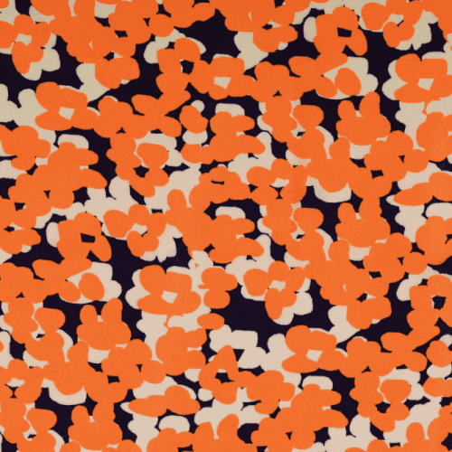 Blue and Orange Abstract Rayon Print From Mistral
