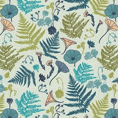 Coastline Flora Cool, Premium Cotton by Katie O’Shea